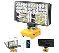 Lumière Compatible avec Les Batteries Dewalt 18V/20V,Lampe de Travail Led Sans Fil 60W 6000Lm Rechargeable Lampe de Poche avec Protection Basse Tension Et Usb,Projecteur Alimenté Par Batterie Led