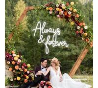 Lumière d'ambiance néon "Always & Forever" - Applique murale LED, convient pour les mariages, les demandes en mariage, les boutiques, les fêtes, les bars, les cadeaux de Noël, les diffusions en direct
