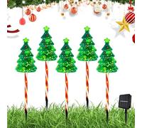 Lumière d'arbre De Noël Et De Chemin,Piquet À Energie Solaire 600 mAh - Lumières De Noël Solaires pour Extérieur - pour Jardin Cour Allée Porte D'Entrée Terrasse Pelouse Chemin