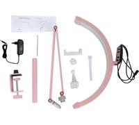 Lumière de bureau LED de remplissage, température de couleur réglable, 10 niveaux de luminosité, rotation de 360°, rose