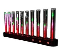 Lumière De Capteur De Rythme Audio À 10 Segments, Lumière De Spectre De Musique RVB, Avec 250 Perles LED, 6 Modes De Lampe Indicateur De Niveau Activé Par Le Son, Double Entrée Audio 3,5 Mm, Contrôle