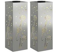 Lumière de chemin LED solaire - vidaXL - Galvanisé - 18x18x50 cm - Blanc chaud - Éclairage extérieur - Autoportant