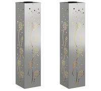 Lumière de chemin LED solaire - vidaXL - Galvanisé - 18x18x80 cm - Blanc chaud - Éclairage extérieur - Autoportant