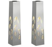 Lumière de chemin LED solaire - vidaXL - Galvanisé - 18x18x80 cm - Blanc chaud - Éclairage extérieur - Autoportant