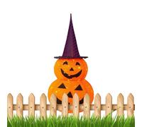 Lumière de Citrouille Halloween à Batterie | Décoration d'automne LED avec 8 Modes d'éclairage et Lampe métallique du Chapeau Haut