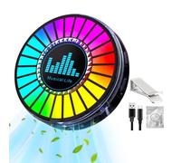 Lumière de contrôle du son rechargeable RVB, lumière à rythme dynamique et son rond - Lampe d'ambiance de rythme musical,Lumières de synchronisation musicale, lumières ambiantes rythmiques pour voitur