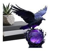 Lumière de corbeau | Lampe en résine esthétique sombre rechargeable | Lampe de bureau LED fantaisie Statue de corbeau | Pour la maison, chambre à coucher, salon, bureau d'étude, armoire de chevet, éta