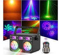 Lumière De Fête Disco Led À Double Tête 5 En 1,Rgby 15 Couleurs Combinées De Fête (Avec Effet Uv) Télécommande 30 Effets De Motif Led Dmx,Projecteurs À Effet Dj Adaptés Mariage Festivals Club