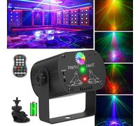 Lumière de Fête RGB LED avec Télécommande Batteries Intégrées et USB Éclairage de Scène Disco Effet 60 combinaisons d'éclairage Son Activé Stage Light pour Fêtes Halloween Noël DJ Party