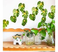 Lumière de Feuilles Vertes Guirlande lumineuse LED, Monstera Rideau Lumineux Vert Artificiel Feuille Chaîne Lumières Rideau de Lumiere Decoration pour Intérieur et Exterieur pour Noël Fenêtre Patio