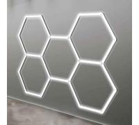 Lumière de Garage à LED hexagonale, 6500 LM Super Lumineuse, Conception en nid d’Abeille pour l’efficacité énergétique, idéale pour entrepôt, Atelier, Salle de Sport, sous-Sol ou Entretien d