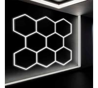 Lumière de Garage à LED hexagonale, 6500 LM Super Lumineuse, Conception en nid d’Abeille pour l’efficacité énergétique, idéale pour entrepôt, Atelier, Salle de Sport, sous-Sol ou Entretien d