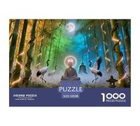 Lumière de la forêt de Bambou sacrée avec des grues Dansant Puzzle en Bois Imperméable DIY Puzzles De 1000 Pièces pour Adultes Cadeaux Impossible De Décoration pour La Maison