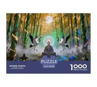 Lumière de la forêt de Bambou sacrée avec des grues Dansant Puzzle en Bois Imperméable DIY Puzzles De 1000 Pièces pour Adultes Cadeaux Impossible Jeux De Stimulants