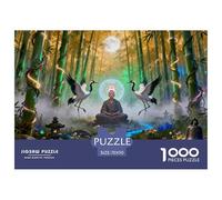 Lumière de la forêt de Bambou sacrée avec des grues Dansant Puzzle en Bois Imperméable Puzzles De 1000 Pièces pour Adultes Amusant Jeux Éducatifs