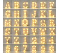 Lumière de lettre LED de 16 cm, lumière de nuit lumineuse avec lettre et chiffre, convient pour la décoration de la maison, du bar, du mariage et de la fête d'anniversaire L,M,S,A,B,C,D,E,N,O,P,Q,R,T,