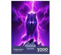 Lumière de Lune LoupPuzzles De 1000 Pièces pour Adultes Et Enfants Jeux Familiaux éclairDifficile pour La Décoration Intérieure Idée De Cadeau Géniale70x50cm/1000pcs