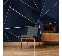 Lumière De Luxe Abstrait Or Couleur Lignes Bleu Mural 3D Papier Peint Salon Chambre Toile De Fond Décor À La M Murale Papier Peint 3D Salle de séjour Chambre à coucher séjour Mural enfant-150cm×105cm