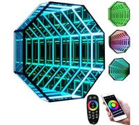 Lumière De Miroir Infini 3D, Tunnel Lumineux à LED avec Miroir Infini, Chambre d'enfant, Fête d'anniversaire De Noël A-30cm/11.8"