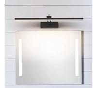 Lumière de Miroir Nordique A Mené La Lumière Murale de Salle Den Avec 180 ° de Rotation Rocker, Lampe de Cabinet de Miroir Imperméable Anti-Brouillard de Maquillage Pour La Famille, L'Hôtel/Black 40Cm