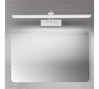 Lumière de Miroir Nordique A Mené La Lumière Murale de Salle Den Avec 180 ° de Rotation Rocker, Lampe de Cabinet de Miroir Imperméable Anti-Brouillard de Maquillage Pour La Famille, L'Hôtel/White 70Cm