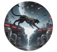Lumière de Morsure de léopard Ombre 1000 Pièces Jigsaw Puzzles Animaux Puzzle Rond pour Adultes Et Enfants Décompression Jeu D'Intelligence De l'art De La DécoRat ION Moderne 1000pcs (67.5x67.