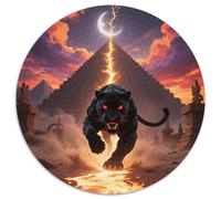 Lumière de Morsure de léopard Ombre 1000 Pièces Puzzle Animaux Circulaire pour Adultes Et Enfants Décompression Jeu D'Intelligence De l'art De La DécoRat ION Moderne 1000pcs (67.5x67.5cm)