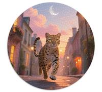 Lumière de Morsure de léopard Ombre 1000 Pièces Puzzles Classiques Animaux Puzzle Rond pour Adultes Et Enfants Cadeaux Jeu D'Intelligence De l'art De La DécoRat ION Moderne 1000pcs (67.5x67.5c