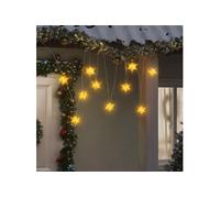 Lumière de Noël 10 LED, Eclairage d'Etoile de Noël Suspendu, Décoration Lumineuse de Noël Fête Intérieur Extérieur, Moderne, Jaune 10 cm