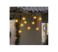 Lumière de Noël 10 LED, Eclairage d'Etoile de Noël Suspendu, Décoration Lumineuse de Noël Fête Intérieur Extérieur, Moderne, Jaune 10 cm