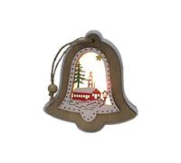 Lumière De Noël Ornement Lumineux Arbre Suspendu Pendentif Cloche en Bois Étoile Arbre Présent Ornements De Noël