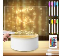 Lumière de nuit LED en acrylique, lampe créative bricolage avec télécommande et stylo effaçable, cadeau personnalisé pour enfants, lampe de chevet LED