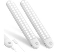 Lumière De Placard,2pcs Lampe Placard,Lampes 72 Led,Sans Fil, Rechargeable Par Usb, Aimanté, Détecteur De Mouvement, Baladeuse De Secours, Veilleuse Enfant[Classe (2pcs 72 Led)