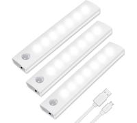 Lumière De Placard,3pcs Lampe De Placard,Lampes 7 Led,Sans Fil,Rechargeable Par Usb,Aimanté,Détecteur De Mouvement,Baladeuse De Secours,Veilleuse Enfant.[N4]
