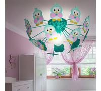 Plafonnier design salle de jeux pour enfants spots lampe hiboux motifs animaux lampe Eglo 95636
