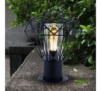 Lampadaire extérieur lampadaire extérieur jardin noir Lampadaire extérieur inox, abat-jour treillis design industriel, 1x E27, H 31,5 cm