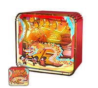 Lumière de Puzzle en Bois,Veilleuse de Puzzle en Bois | Lumière de Noël décorative,Dragon Dance Nightlight Décoration de la Maison pour Les, Lampe de Bureau d'art de Puzzle, L