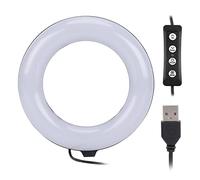Lumière de Remplissage Annulaire, 6 Pouces 3000-6000K Température de Couleur 3 Couleurs Alimentation USB Lumière de Remplissage Annulaire avec Longue Durée de Vie pour une Réunion en Ligne à la Vapeur
