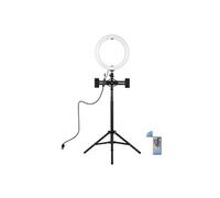 Lumière de remplissage d'anneau RGB 10,2 pouces, dimmable, avec trépied rotatif à 360 degrés