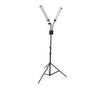 Lumière de Remplissage LED à Double Bras, 40 W, 3200-5600 Kelvin, 3 Couleurs de Lumière, 100 V-240 V Lampadaire pour Extensions de Cils avec Trépied et Support de Téléphone,