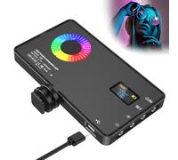 Lumière De Remplissage RVB Portable Avec CRI≥95, Lumière De Photographie 10 W, 126 Perles LED + 2500-8500 K + Batterie 4000 MAh + 12 Modes Scène + Épaisseur : 16 MM, Pour Portraits Créatifs ,Black