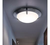 Lumière de Salle de Bain Plafonnier Couloir Rond LED Cuisine Chrome Verre Satiné