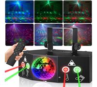Lumière de scène boule disco RGB, laser disco à distance, modes dynamiques DMX, lumière de fête, son activé, fonction mémoire, pub, fête, spectacle