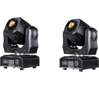 lumière de scène LED 75W, fonction dynamique de pivotement et d'inclinaison, 8 couleurs & gobos, 2pcs-75w, prise EU