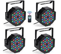 Lumière de Scène - Lot de 4 Eclairage de Scène DMX512 36 LED RGB DJ Lampe de Scène avec Télécommande et Support pour DJ Disco Fête Étape Bar Club Discothèque Mariage Noël