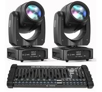 Lumière de Scène - UKing 2PCS DJ Lyre LED Beam GOBO 200W - Jeux de Lumiere 18 Prisme Effet arc-en-ciel Avec Console 384 Canaux
