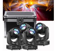 Lumière de Scène - UKing DJ Lyre LED Beam GOBO 200W - Jeux de Lumiere 18 Prisme Effet arc-en-ciel PACK DE 4 Avec Flightcase
