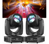 Lumière de Scène - UKing DJ Lyre LED Beam GOBO 200W - Jeux de Lumiere 18 Prisme Effet arc-en-ciel Pour Disco Fêtes PACK DE 2