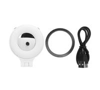 Lumière de Selfie pour téléphone avec Trou de vis de 1/4 Pouce, lumière d’appoint à intensité réglable sans palier et à Effet magnétique, de 2500 K à 8500 K, Anneau Lumineux LED (Blanche)
