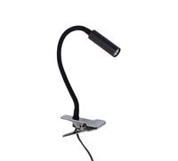 Lumière de Serrage Bureau Bras Flexible 40 CM Haut Noir Chrome G9 Câble Prise